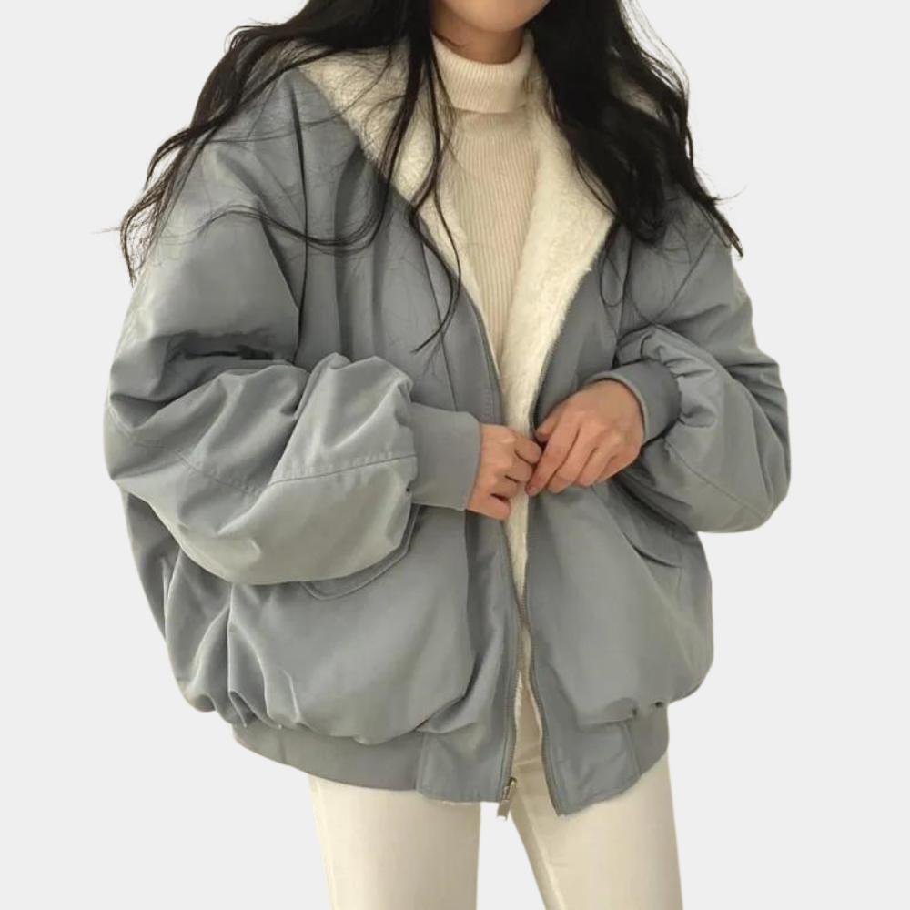 Street-wave Women's Cozy Winter Puffer Jacket With Plush Fur Hood Warm And Stylish