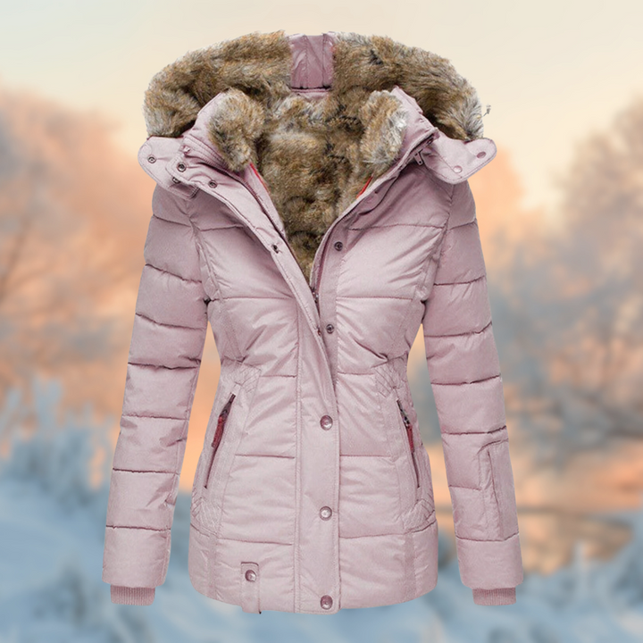Street Wave Puffer Jacket With Warm Fleece Lining For Cold Days Cozy Stylish Winter Coat For Women