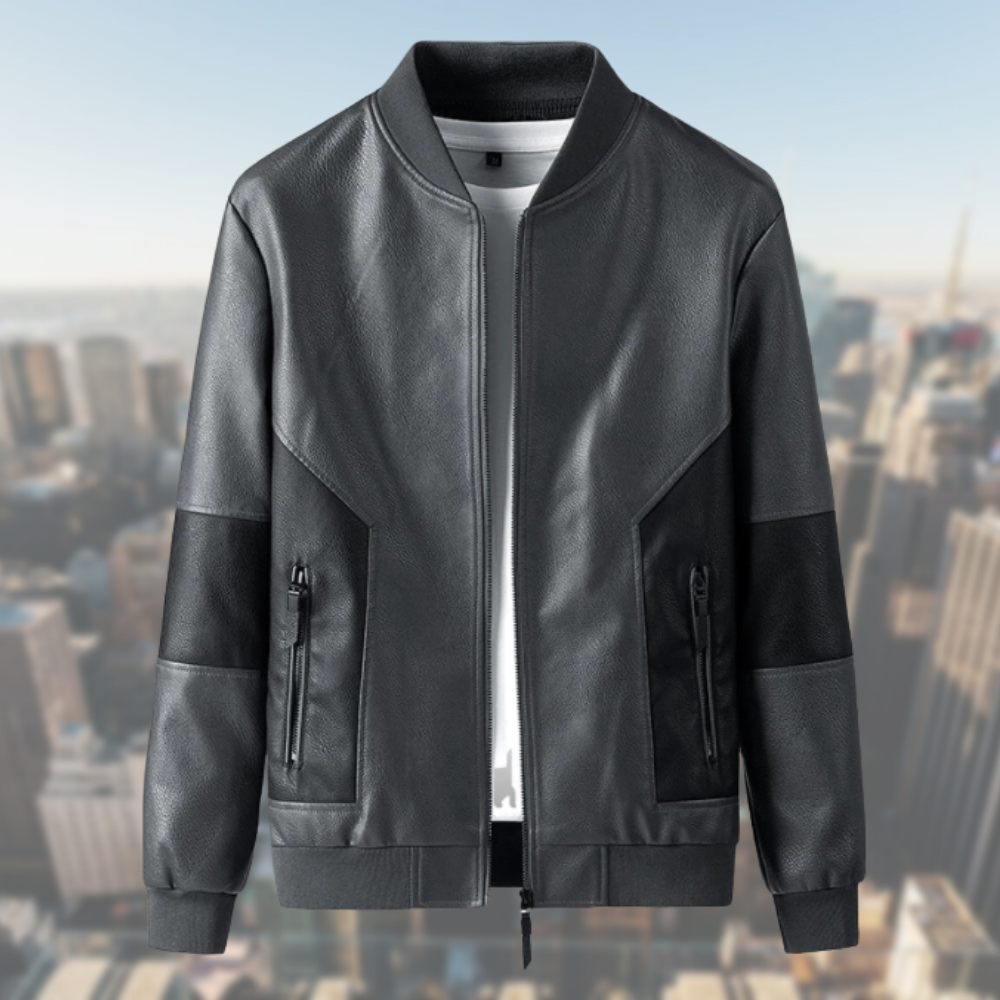 Bomber Jacket Leather Look by Avelena for Men and Women Premium Comfort and Timeless Style