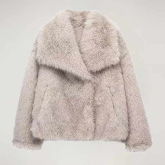 Street-wave Faux Fur Coat For Women Warm Cozy Short Winter Jacket With Chic Style