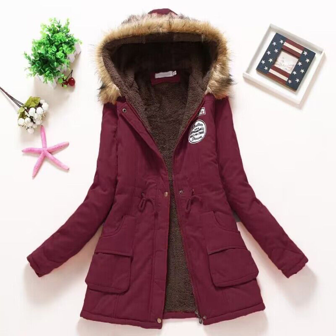 Street Wave Women's Winter Parka Jacket With Cozy Fur Lined Hood For Warmth And Comfort