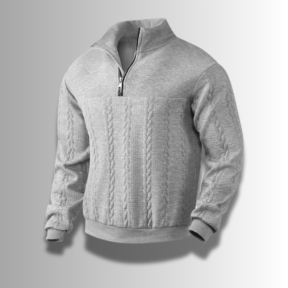 Merino Wool Quarter Zip Pullover For Men By Street Wave Premium Comfort For Office And Casual