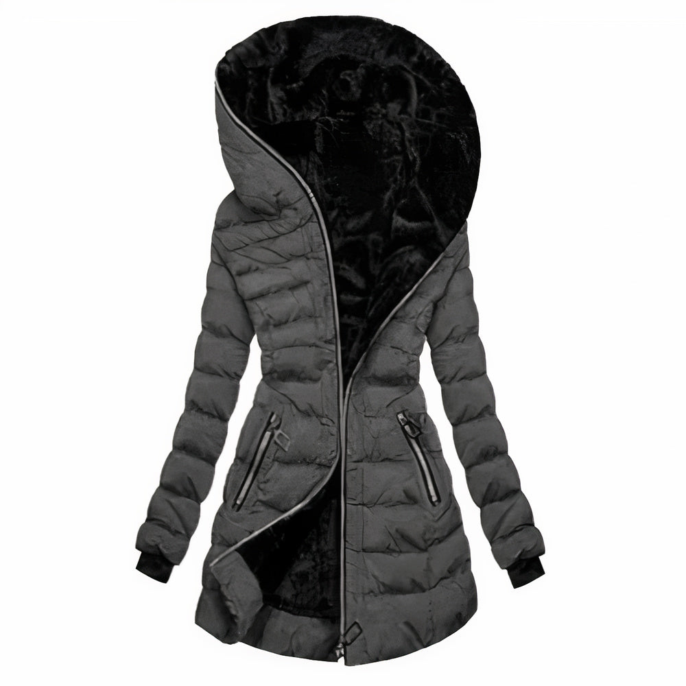 Street-wave Lara Womens Puffer Winter Coat With Fur-Lined Hood For Fashionable Women