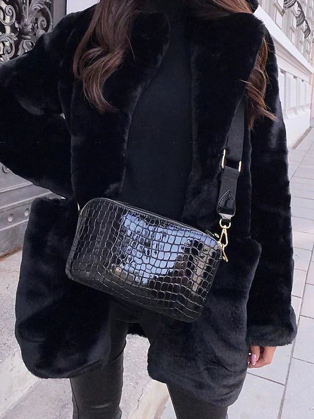 Street Wave Teddy Coat for Women Cozy Plush Warm Elegant Outerwear Glamorous Winter