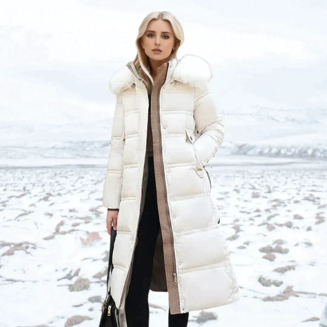 Street-wave Womens Down Puffer Coat With Hood And Faux Fur Trim Warm Lightweight Zipper