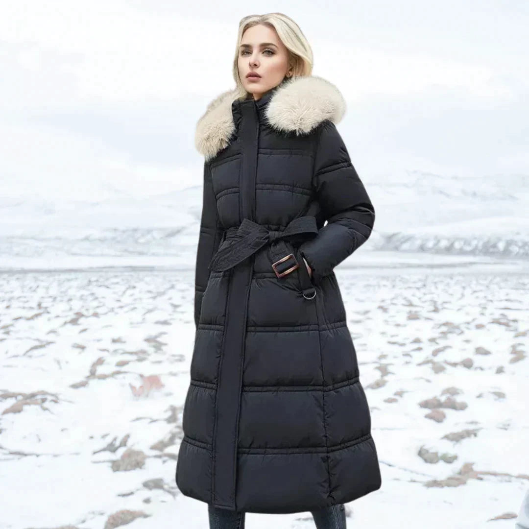 Street-wave Womens Down Puffer Coat With Hood And Faux Fur Trim Warm Lightweight Zipper