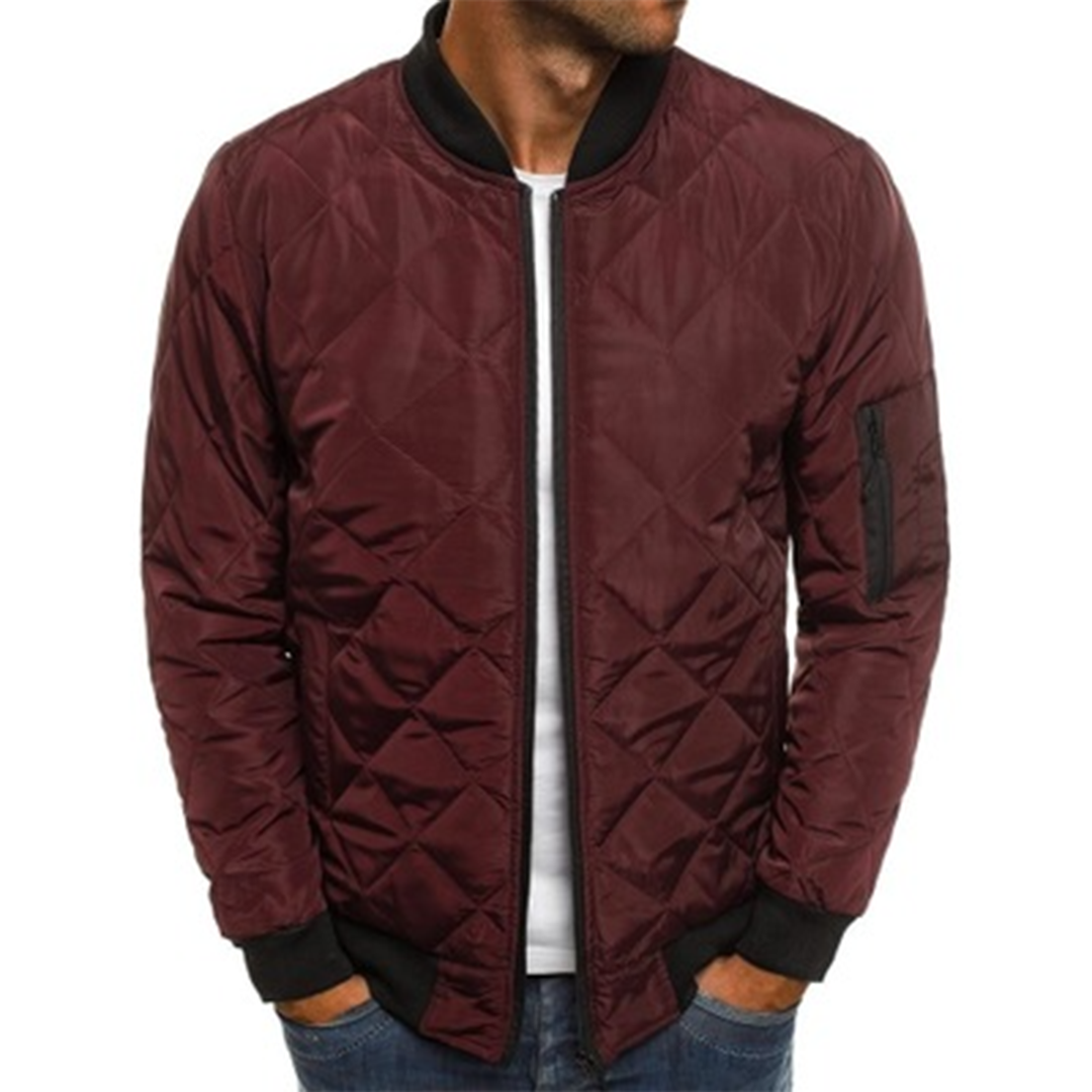 Street Wave Men's Quilted Diagonal Jacket Lightweight Urban Outerwear