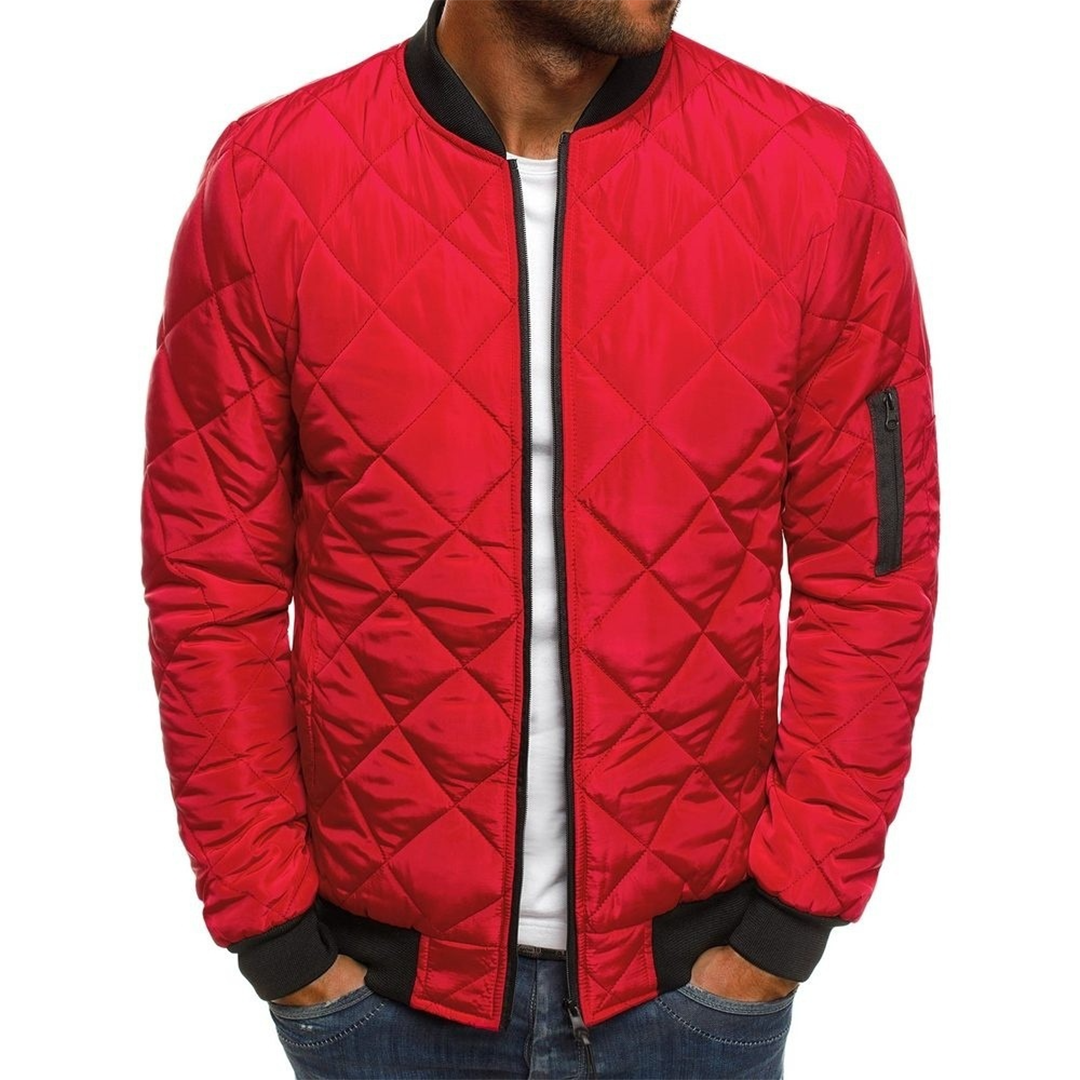 Street Wave Men's Quilted Diagonal Jacket Lightweight Urban Outerwear