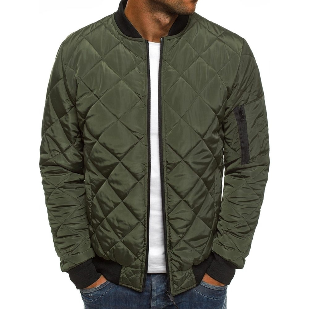 Street Wave Men's Quilted Diagonal Jacket Lightweight Urban Outerwear