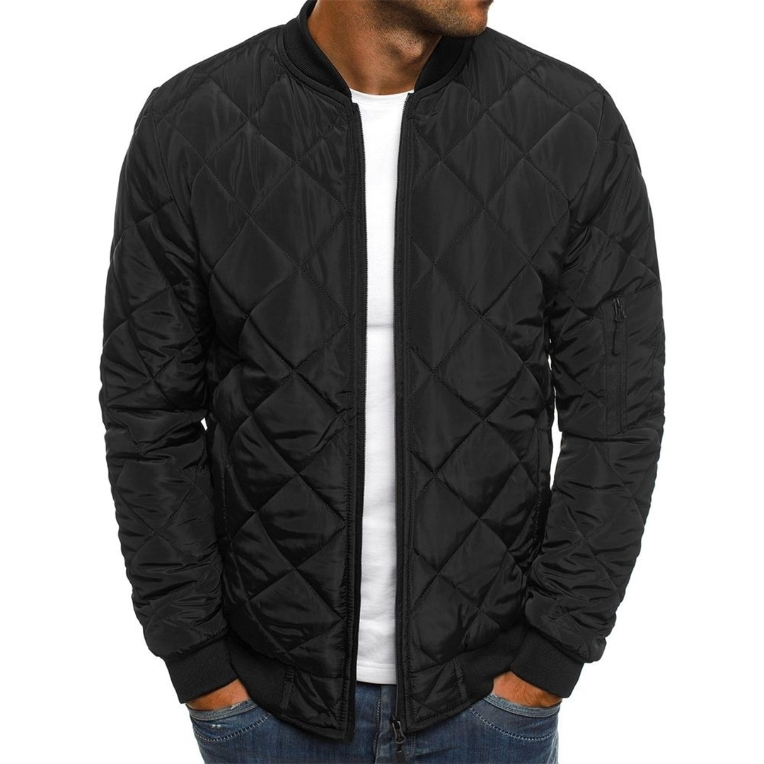 Street Wave Men's Quilted Diagonal Jacket Lightweight Urban Outerwear