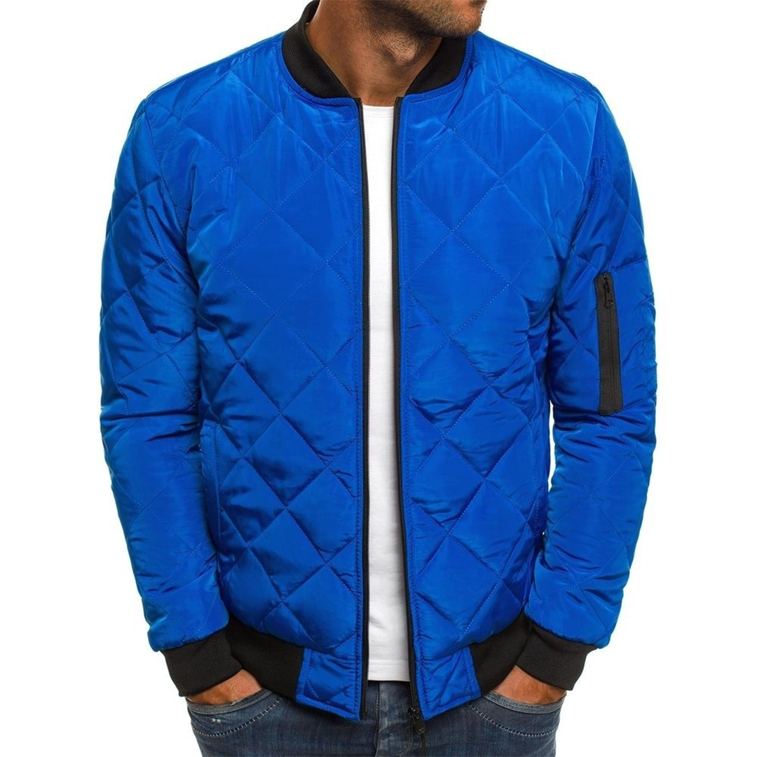 Street Wave Men's Quilted Diagonal Jacket Lightweight Urban Outerwear