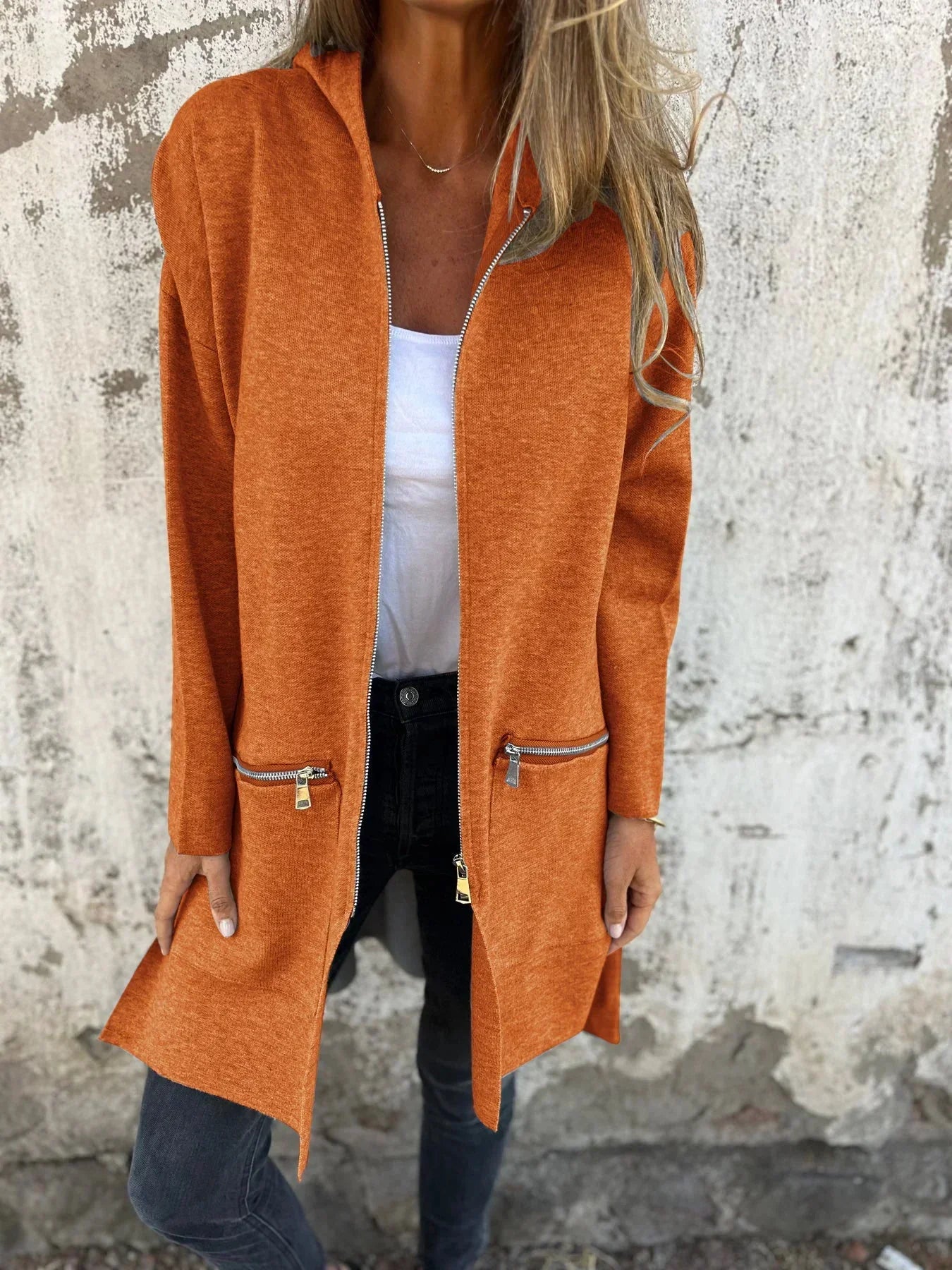 Lorali Zip Up Long Sleeve Jacket Relaxed Fit For Women Easy Layering All Day Style