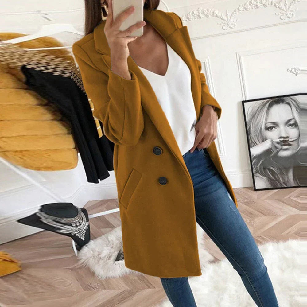Street-Wave Womens Mid Length Coat Timeless Elegance And All Day Comfort Versatile Outerwear In Colors