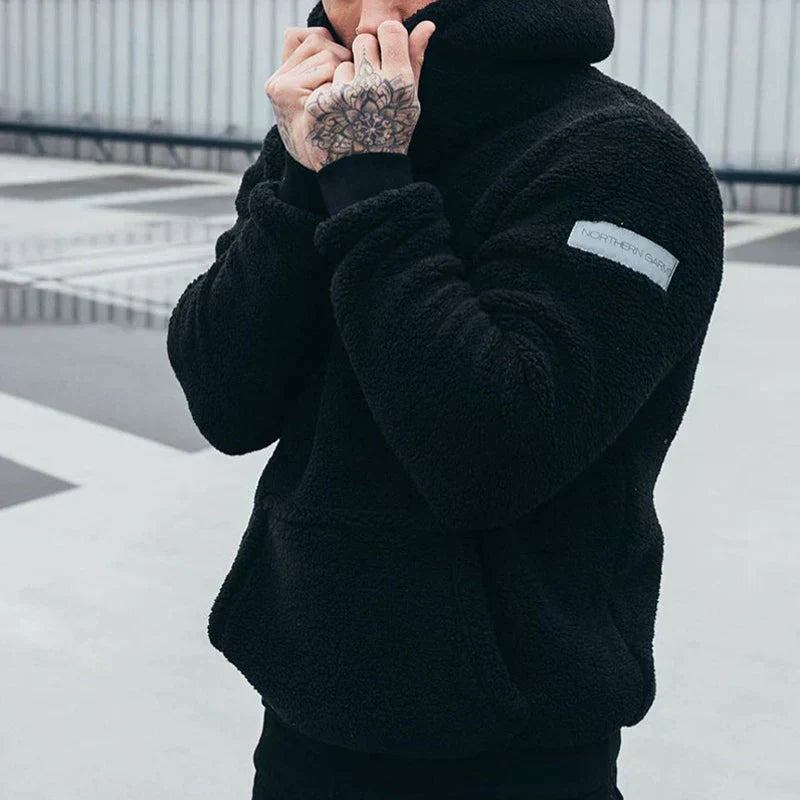 Street-Wave Plush Hoodie For Men Ultimate Cozy Fleece Warmth Everyday Comfort Must Have