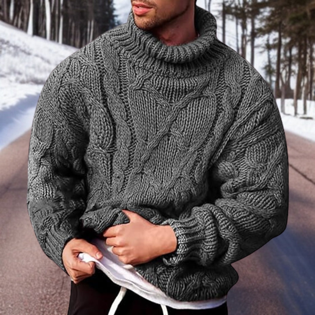 Mens Cable Knit Sweater Warm Cozy Comfort Streetwave Versatile Fit For Office And Casual