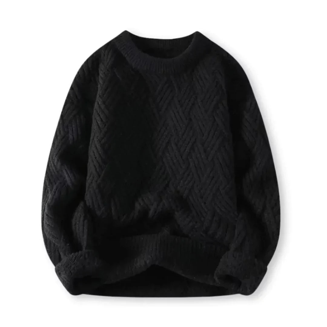 Street Wave Wool Blend Cable Knit Sweater for Men Classic Warmth and Cozy Everyday Style