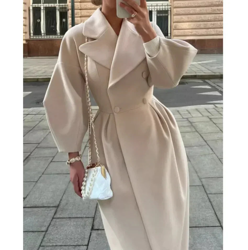 Street-Wave Womens Long Coat With Timeless Classic Cut And Effortless Comfort For Everyday Elegance
