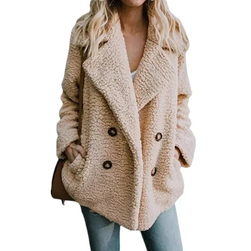 Street-Wave Womens Teddy Coat Lucia Warm Cozy Tailored Fit For Women With Soft Fur Look