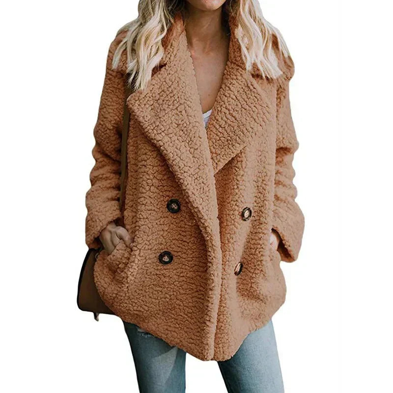 Street-Wave Womens Teddy Coat Lucia Warm Cozy Tailored Fit For Women With Soft Fur Look