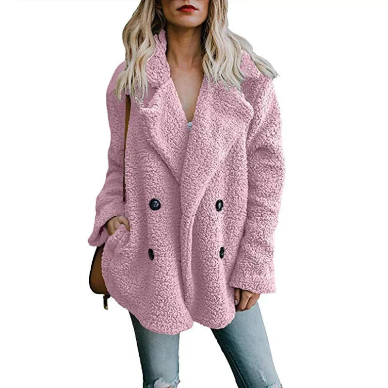 Street-Wave Womens Teddy Coat Lucia Warm Cozy Tailored Fit For Women With Soft Fur Look