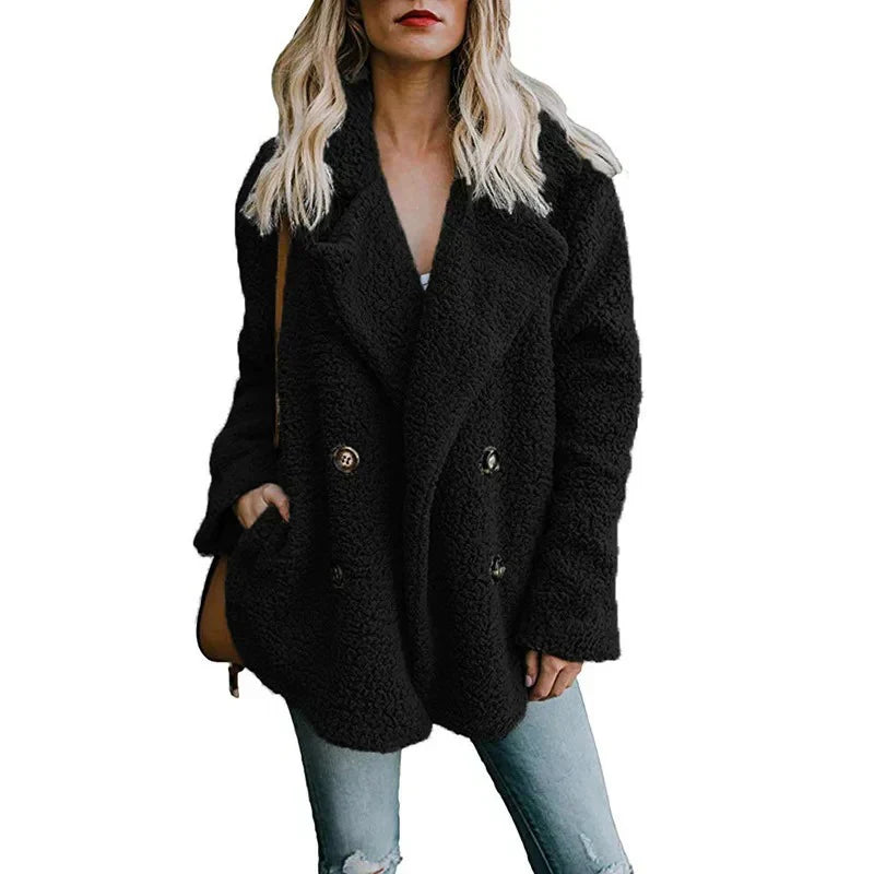 Street-Wave Womens Teddy Coat Lucia Warm Cozy Tailored Fit For Women With Soft Fur Look