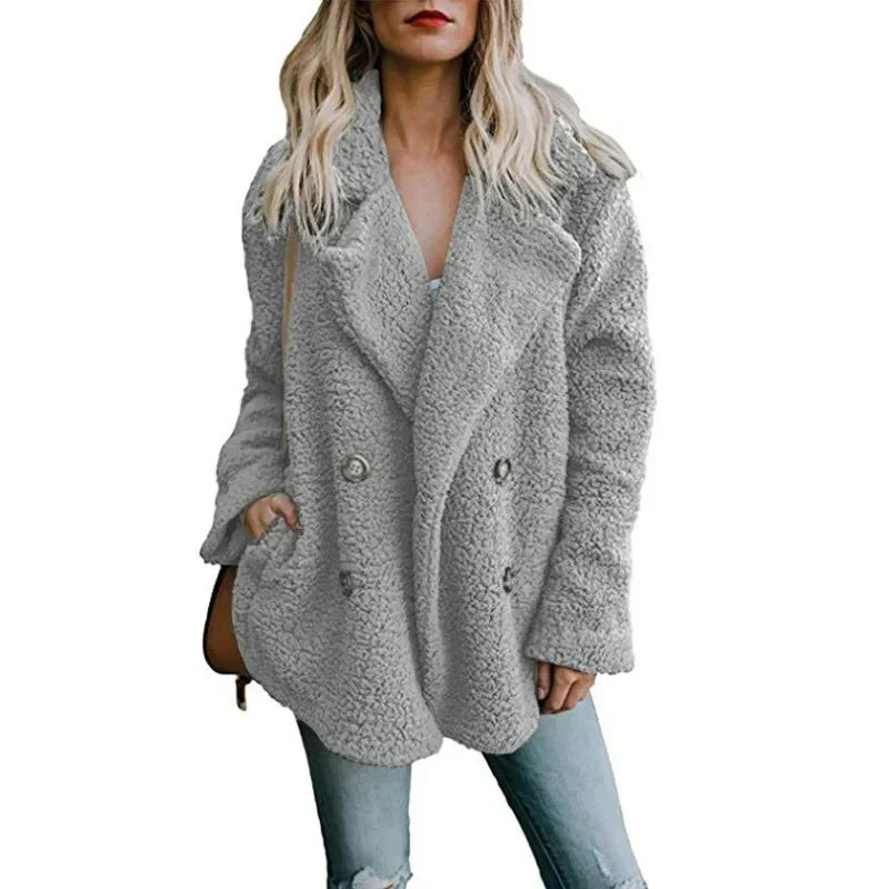 Street-Wave Womens Teddy Coat Lucia Warm Cozy Tailored Fit For Women With Soft Fur Look