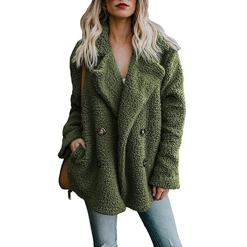 Street-Wave Womens Teddy Coat Lucia Warm Cozy Tailored Fit For Women With Soft Fur Look