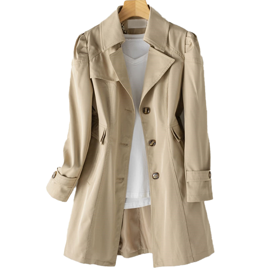Street-Wave Long Hooded Waterproof Raincoat for Women with Windproof Shield and Adjustable Waist
