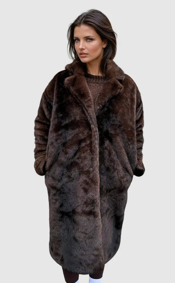 Street-Wave Faux Fur Coat Long Elegant Warmth For Women Winter Luxury Premium Outerwear
