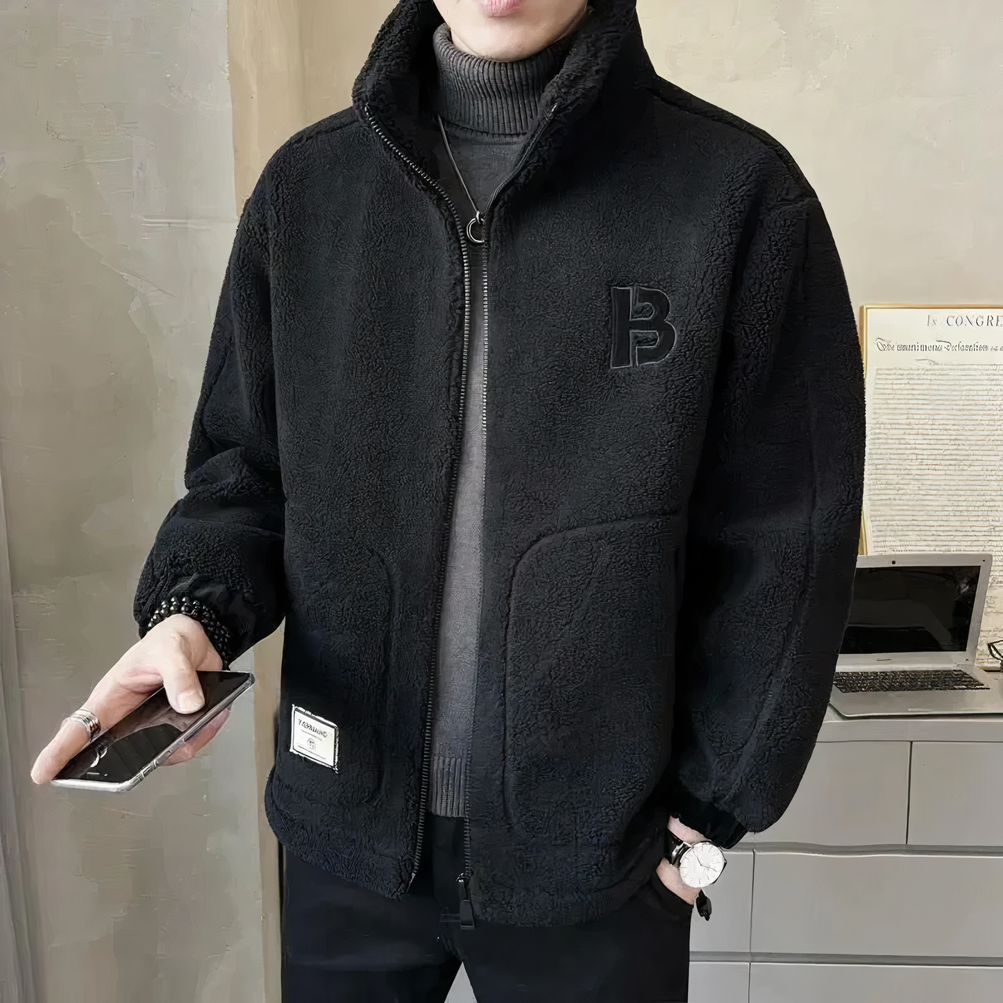 Street-wave Warm Fleece Jacket For Men And Women Cozy Durable Winter Outerwear That Traps Heat