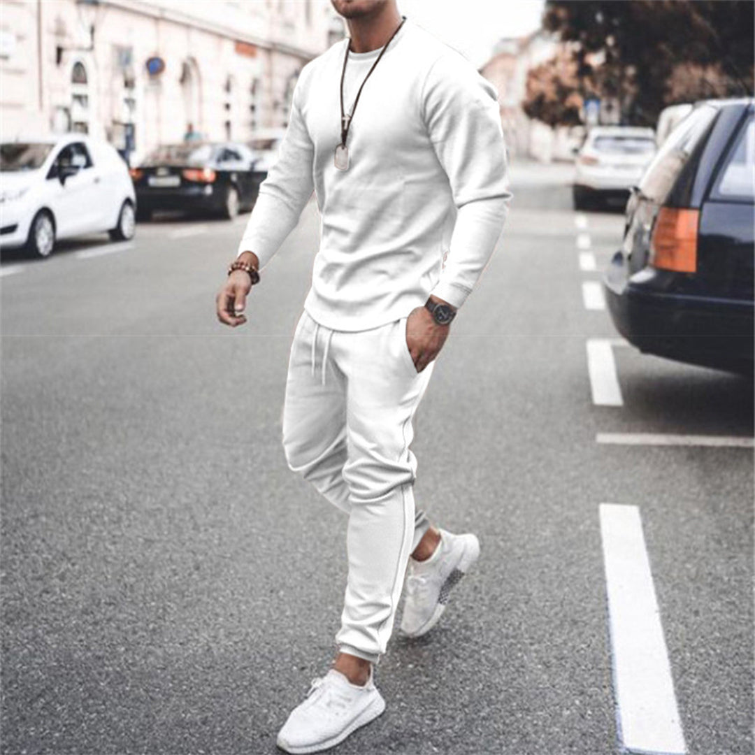 Street-Wave Men's Cotton Tracksuit Set With Tapered Fit For Everyday Comfort