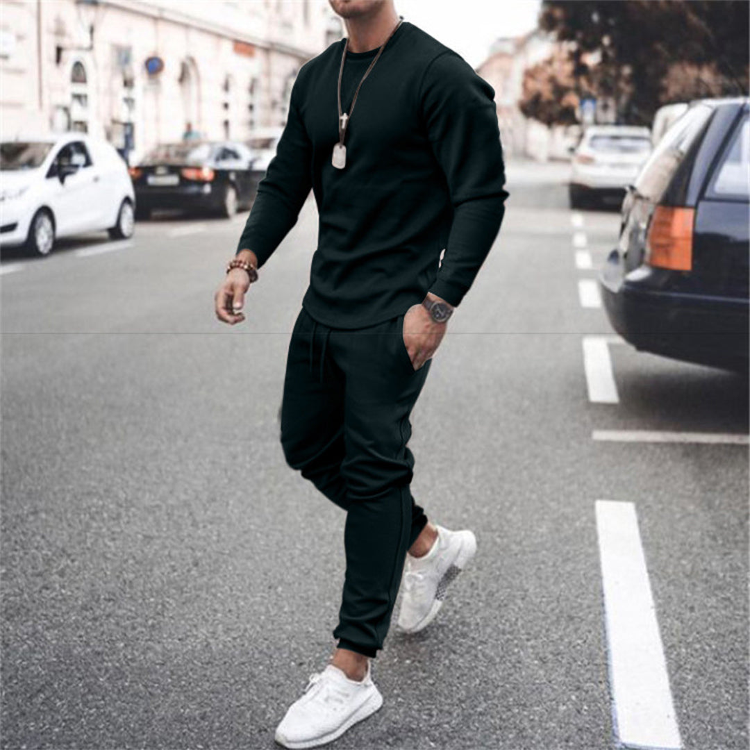 Street-Wave Men's Cotton Tracksuit Set With Tapered Fit For Everyday Comfort