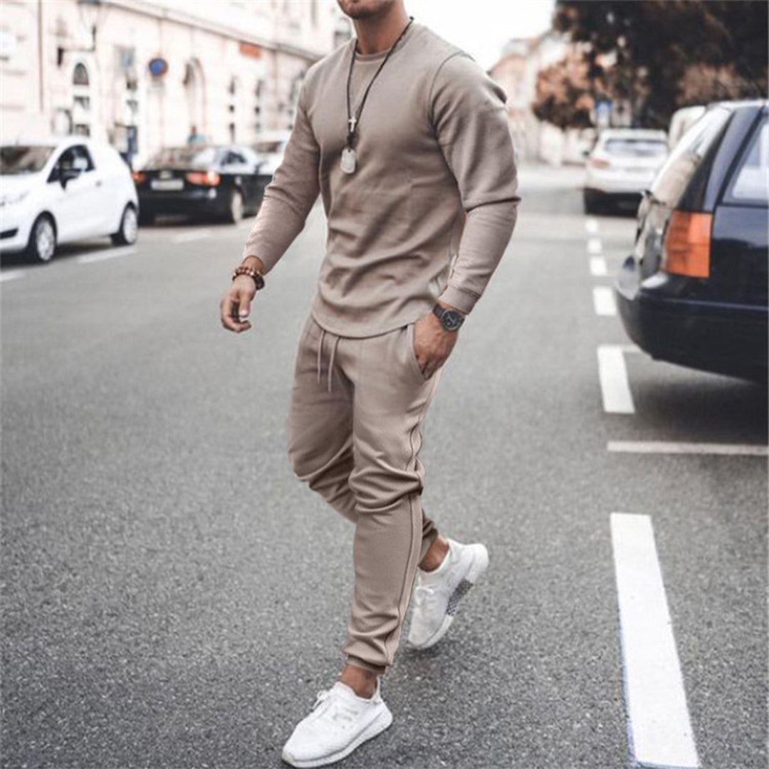 Street-Wave Men's Cotton Tracksuit Set With Tapered Fit For Everyday Comfort