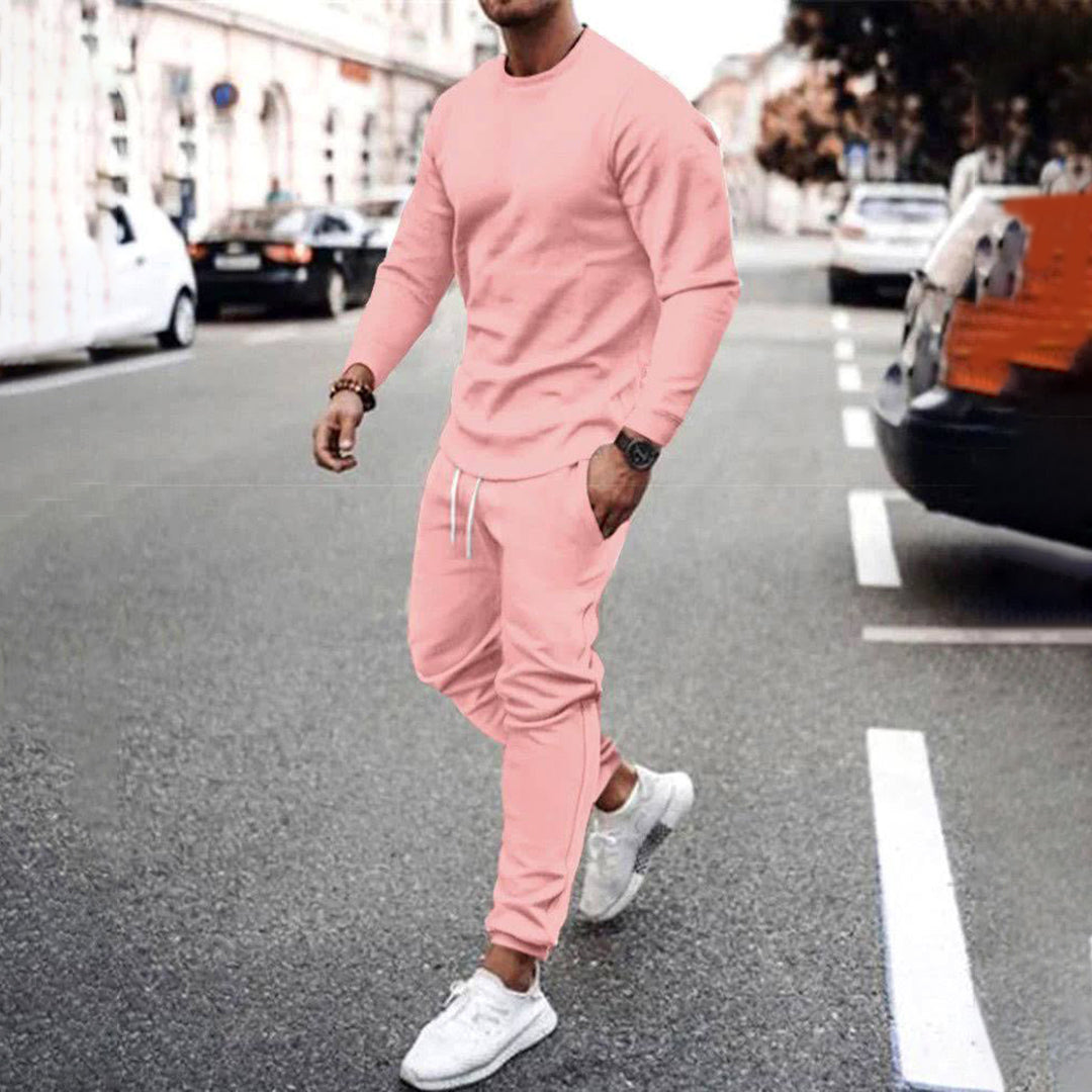 Street-Wave Men's Cotton Tracksuit Set With Tapered Fit For Everyday Comfort