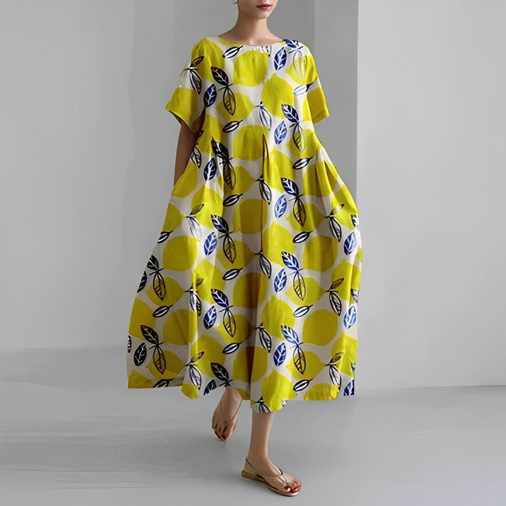 Floral Midi Dress for Women Street-Wave Jacklyn Effortless Relaxed