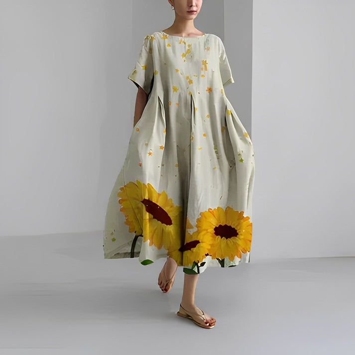 Floral Midi Dress for Women Street-Wave Jacklyn Effortless Relaxed