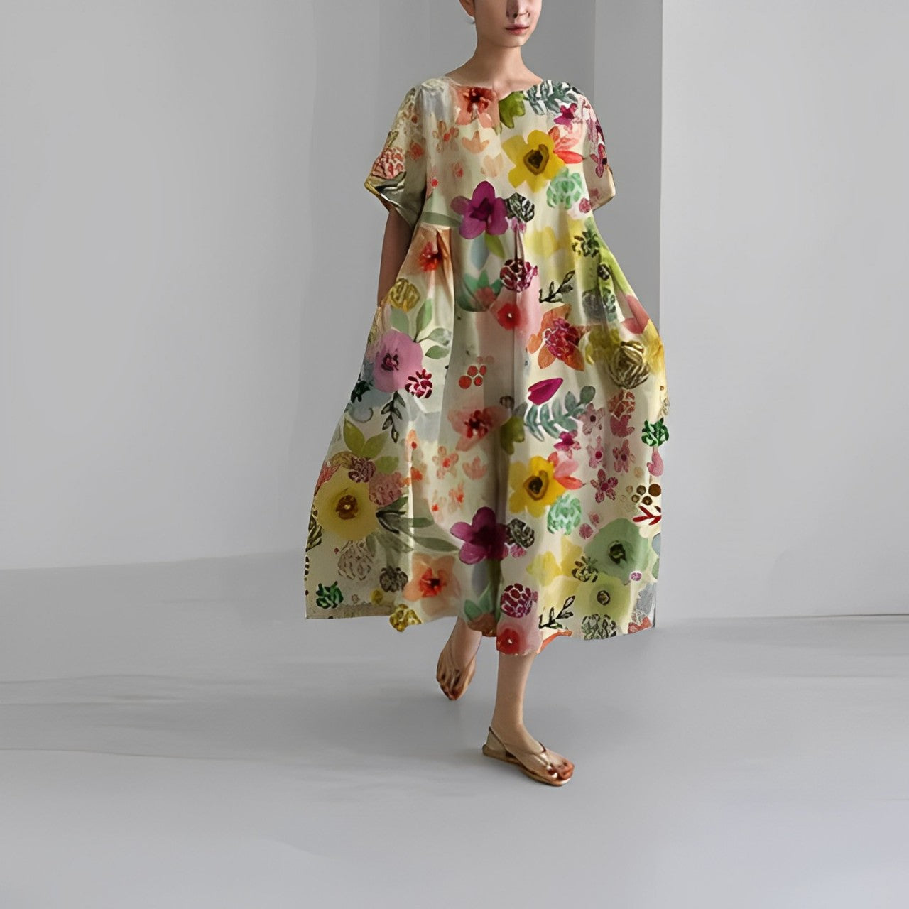 Street Wave Amelie Flowy Boho Dress For Women With Floral Print