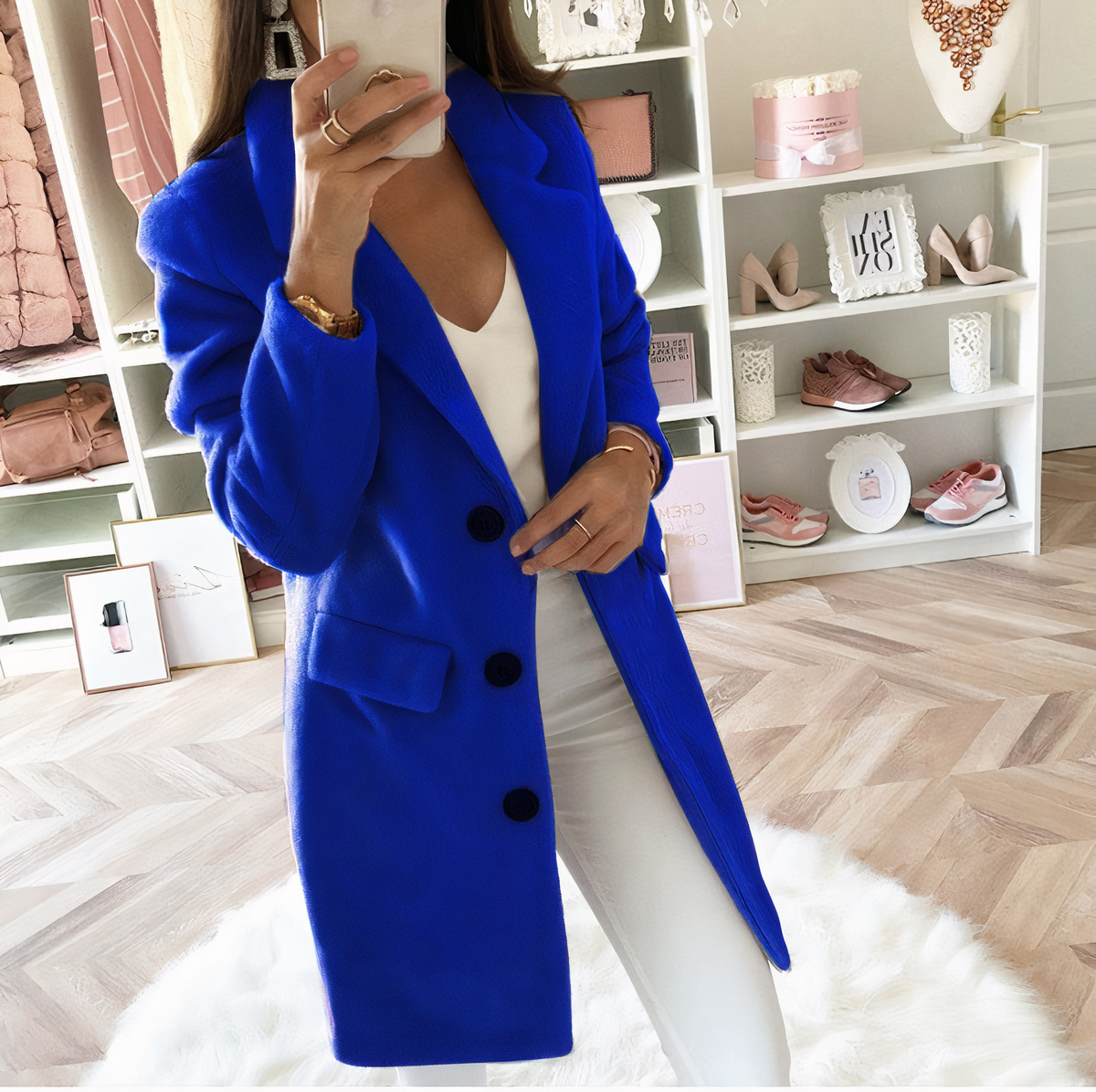 Street-Wave Double-Breasted Winter Coat for Women - Elegant Warmth and Timeless Style