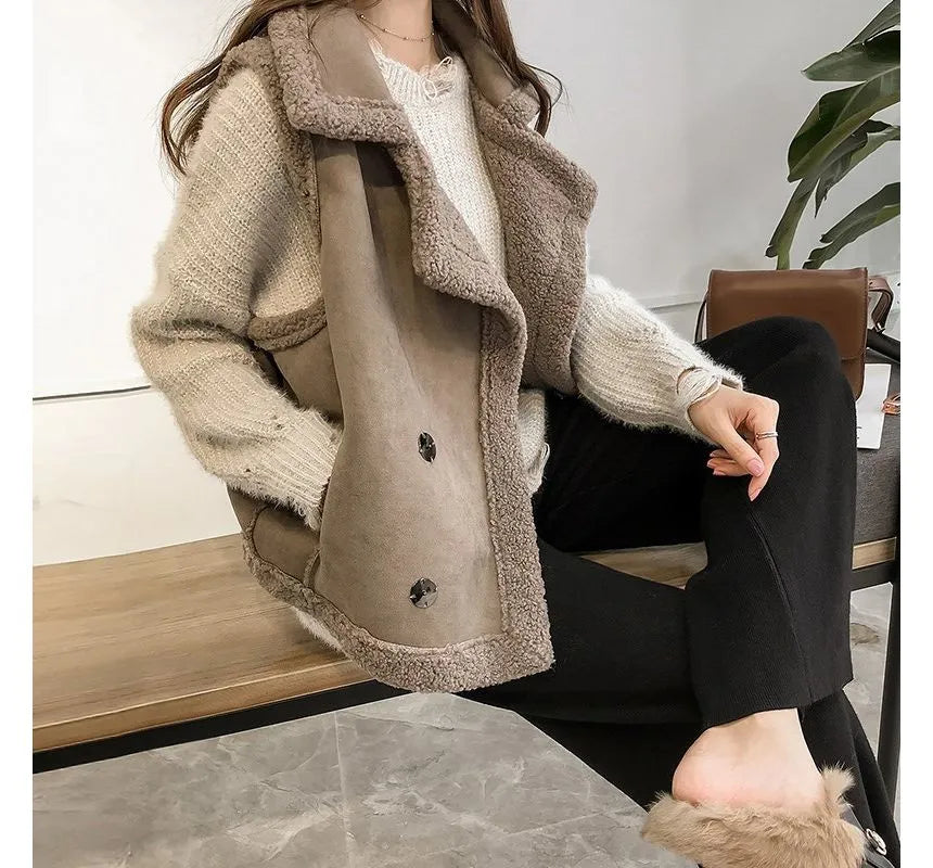 Streetwave Womens Shearling Lined Winter Cardigan Timeless Style Cozy Warmth For Everyday Wear