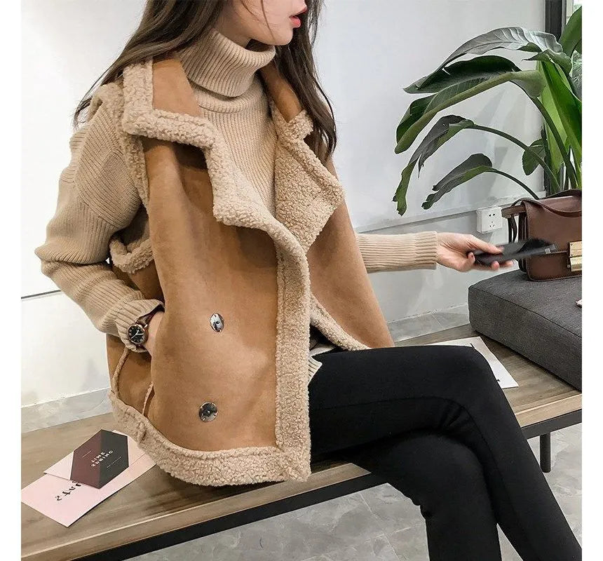 Streetwave Womens Shearling Lined Winter Cardigan Timeless Style Cozy Warmth For Everyday Wear