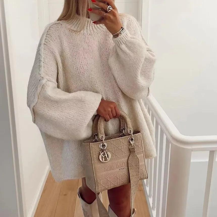 Street-Wave Oversized Knit Sweater for Women Effortless Chic Warmth Cozy Winter Staple
