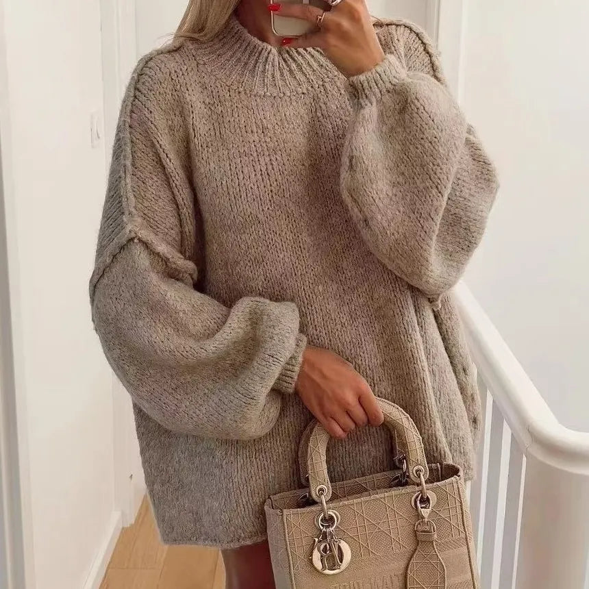 Street-Wave Oversized Knit Sweater for Women Effortless Chic Warmth Cozy Winter Staple