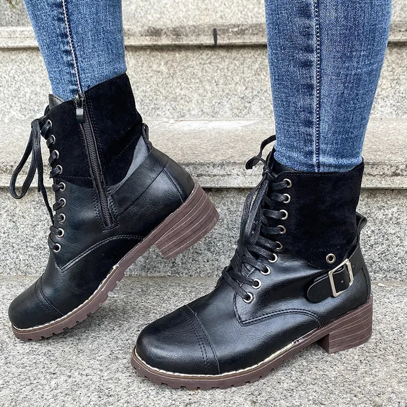 Lace Up Fashion Boots Street-Wave For Women Stylish Comfortable Winter Warmth