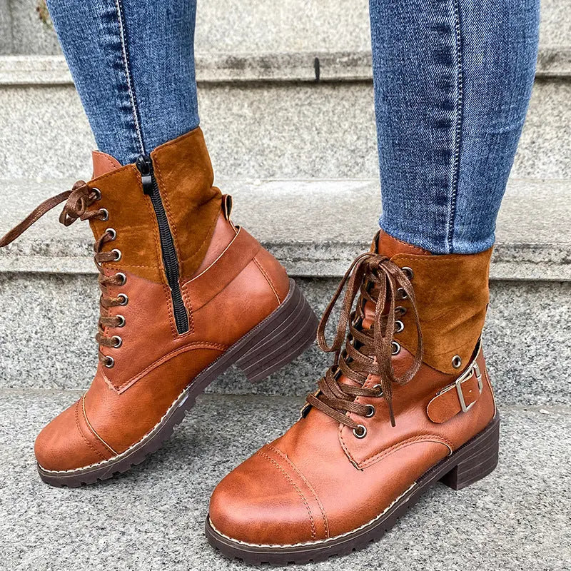 Lace Up Fashion Boots Street-Wave For Women Stylish Comfortable Winter Warmth