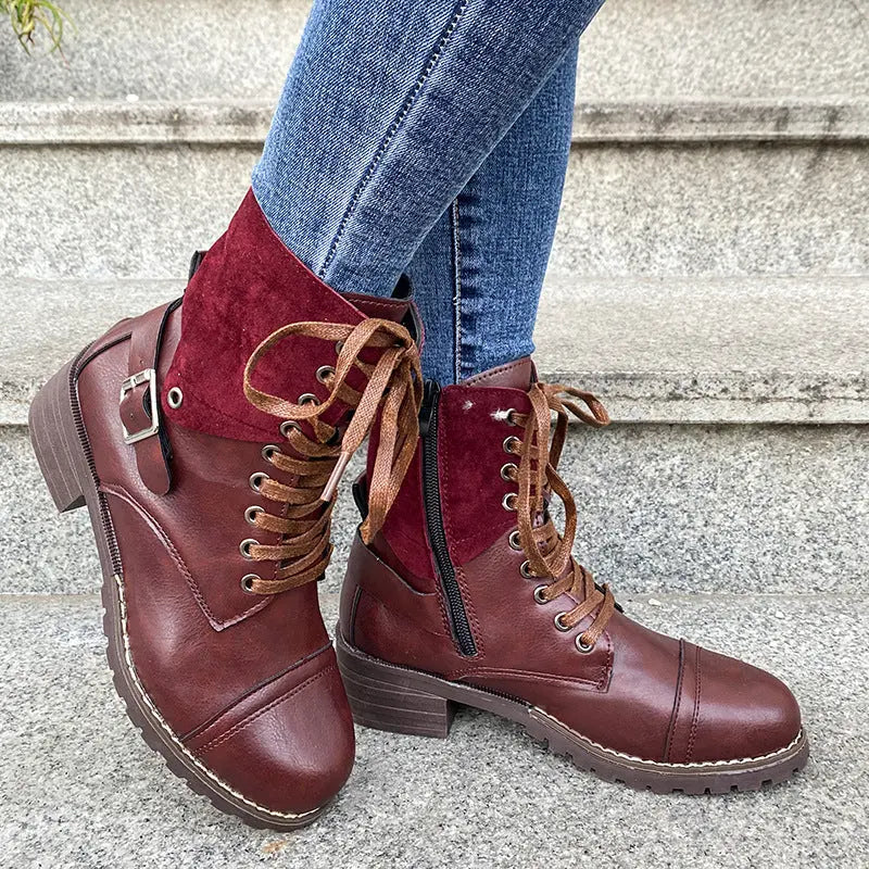 Lace Up Fashion Boots Street-Wave For Women Stylish Comfortable Winter Warmth