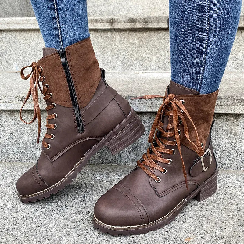 Lace Up Fashion Boots Street-Wave For Women Stylish Comfortable Winter Warmth