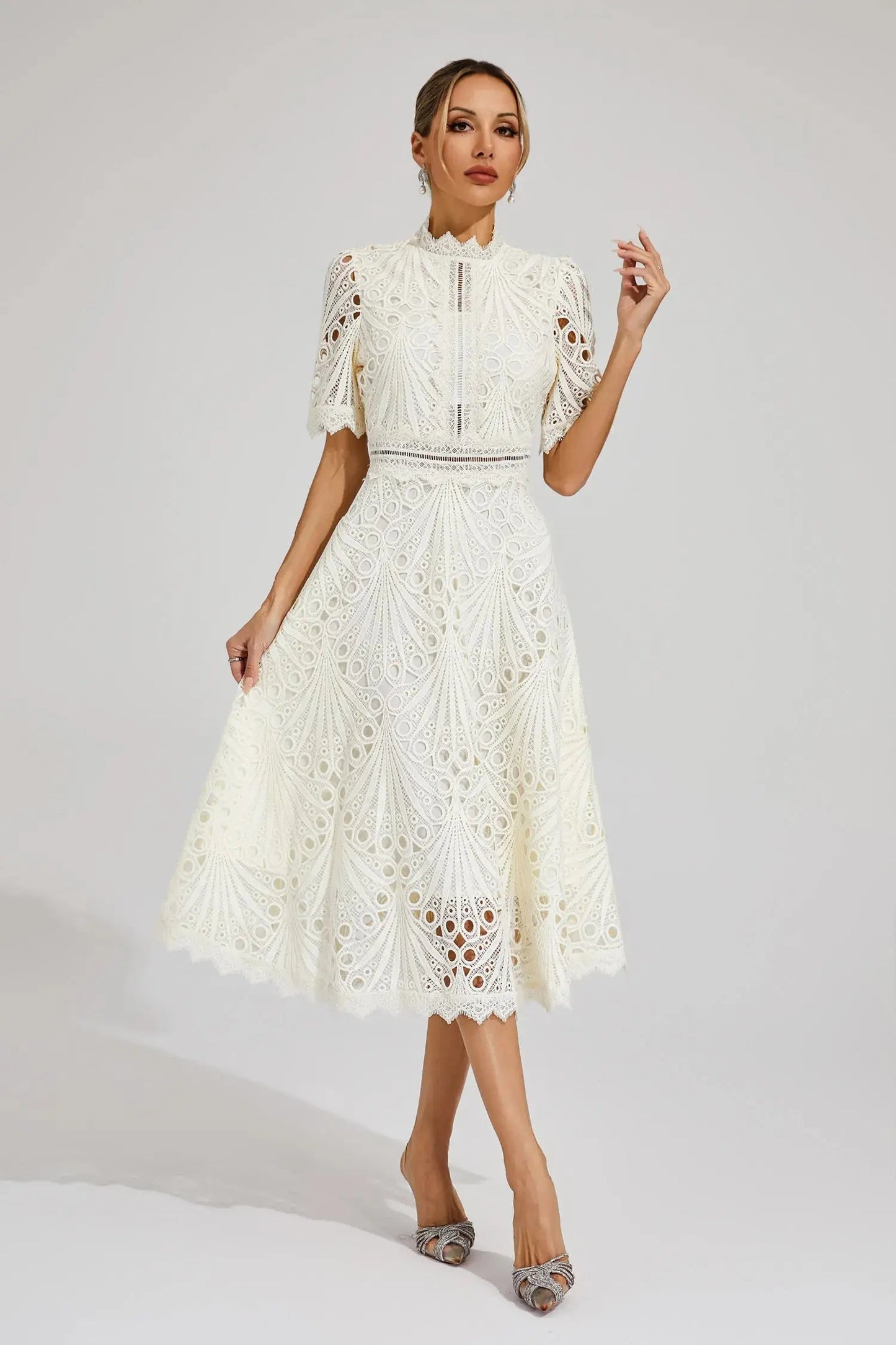 Street Wave Lace Midi Dress For Women Effortless Elegance Timeless