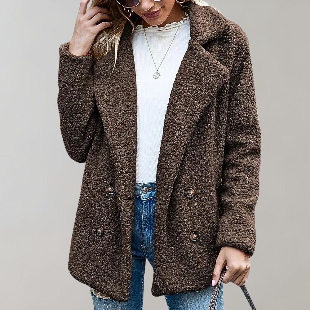 Street-wave Womens Teddy Sherpa Coat Warm Breathable Winter Jacket For Everyday Wear