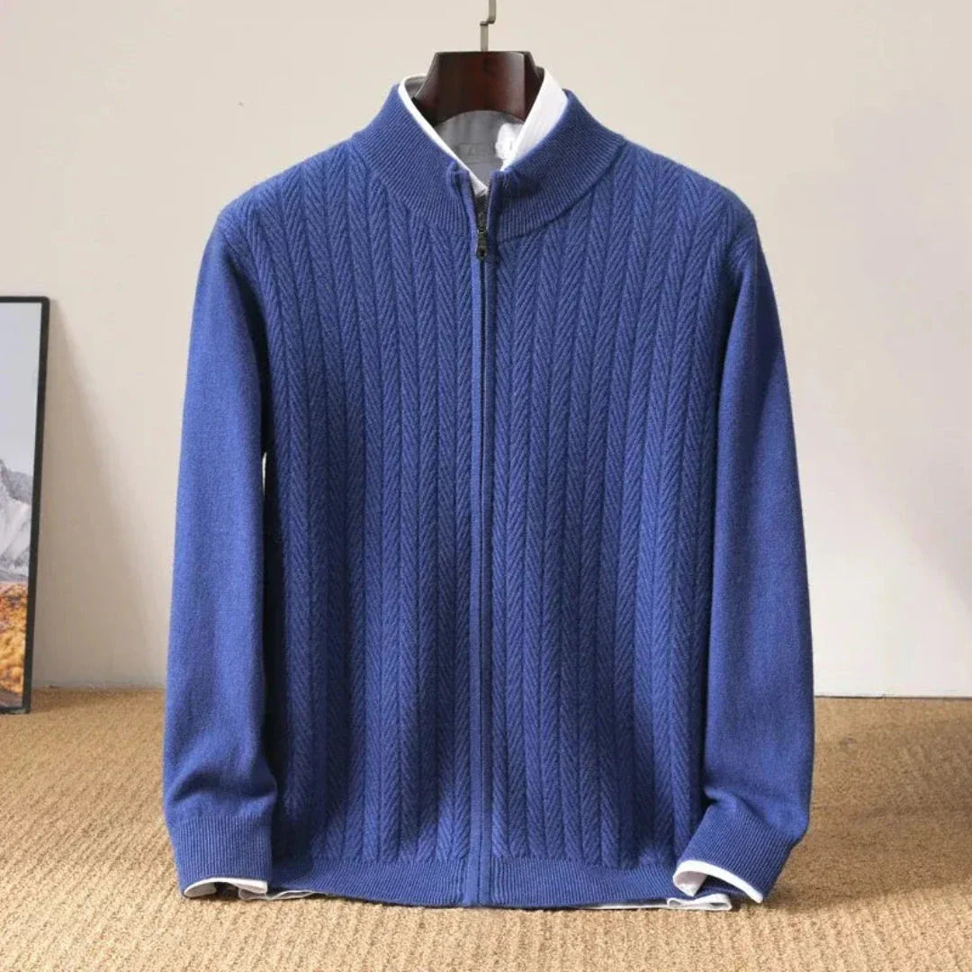 Waylynn Wool Zip Up Cardigan Unisex Cozy Warmth Layering