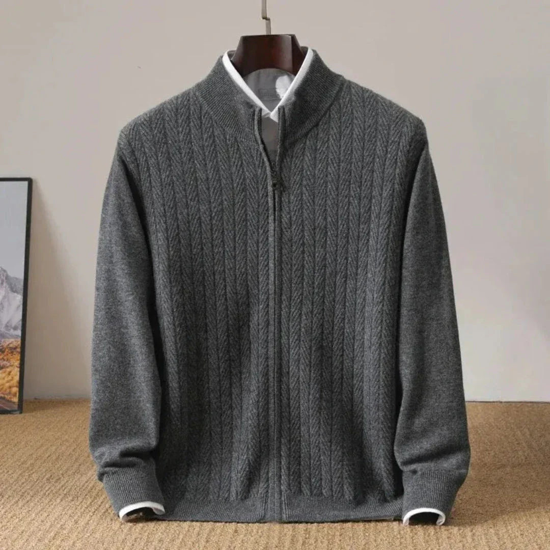 Waylynn Wool Zip Up Cardigan Unisex Cozy Warmth Layering